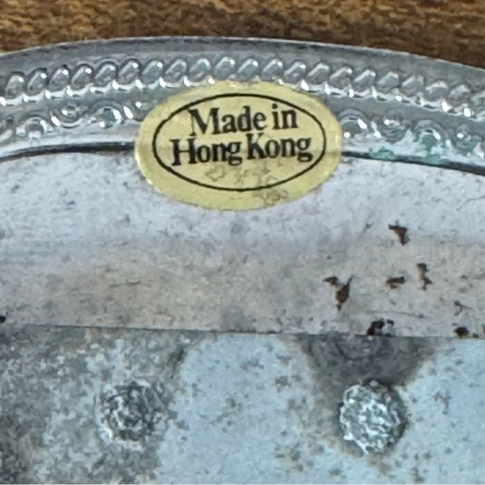 Vintage Western Pistol‎ Cowboy Hat Metal Belt Buckle Made In Hong Kong